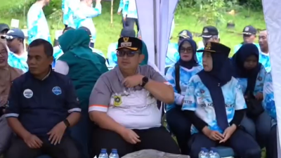 Dishub Kabupaten Bogor dan Forkopimcam Cigombong Tanam Pohon di Hutan Kota TTP Cigombong