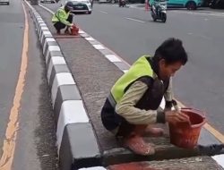 Percantik Jalan Utama, Disperkim Bogor Cat Median Jalan Raya Jakarta-Bogor